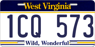 WV license plate 1CQ573