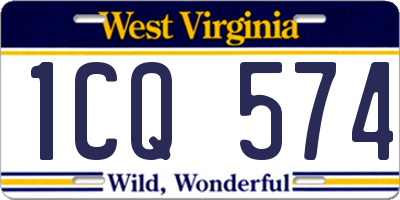 WV license plate 1CQ574