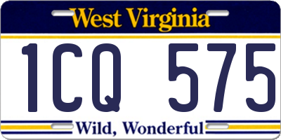 WV license plate 1CQ575