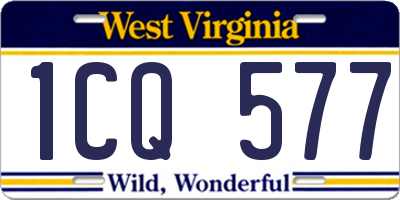 WV license plate 1CQ577