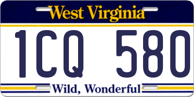 WV license plate 1CQ580