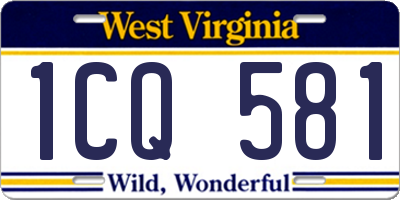 WV license plate 1CQ581