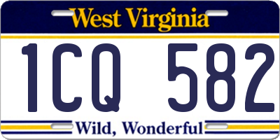 WV license plate 1CQ582