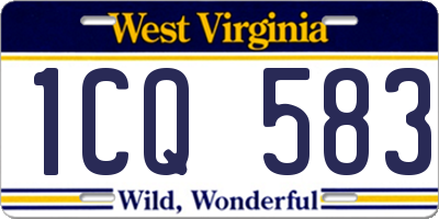 WV license plate 1CQ583