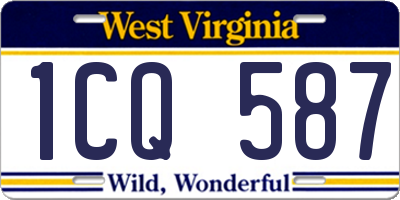 WV license plate 1CQ587