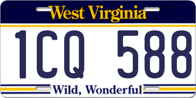 WV license plate 1CQ588
