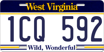 WV license plate 1CQ592