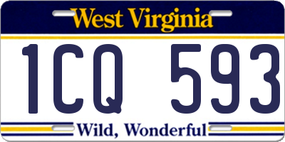 WV license plate 1CQ593