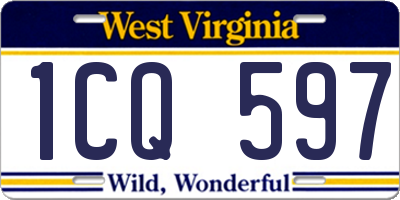 WV license plate 1CQ597