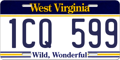 WV license plate 1CQ599