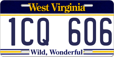 WV license plate 1CQ606