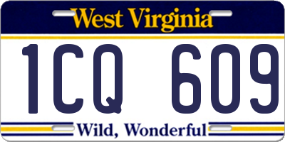 WV license plate 1CQ609