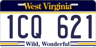 WV license plate 1CQ621