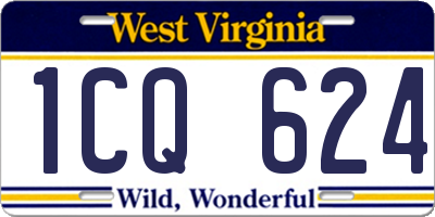 WV license plate 1CQ624
