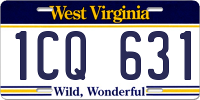 WV license plate 1CQ631
