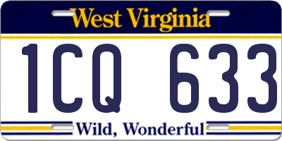 WV license plate 1CQ633