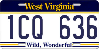 WV license plate 1CQ636