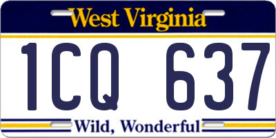 WV license plate 1CQ637
