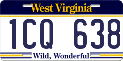 WV license plate 1CQ638