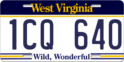 WV license plate 1CQ640