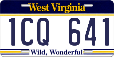 WV license plate 1CQ641