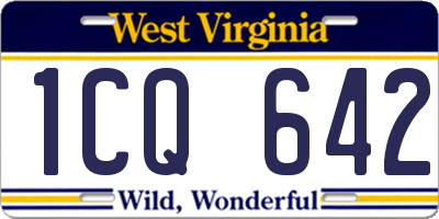 WV license plate 1CQ642