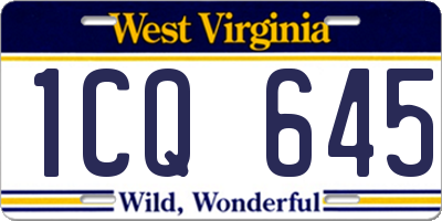 WV license plate 1CQ645