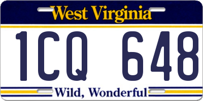 WV license plate 1CQ648
