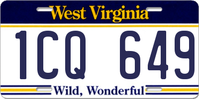 WV license plate 1CQ649