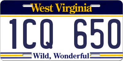 WV license plate 1CQ650