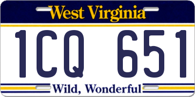 WV license plate 1CQ651