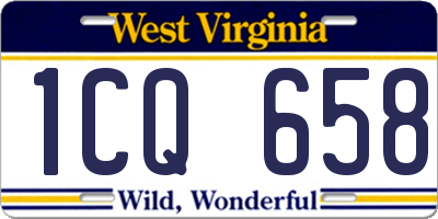 WV license plate 1CQ658