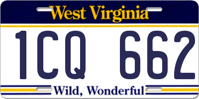 WV license plate 1CQ662