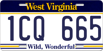 WV license plate 1CQ665