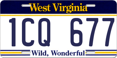 WV license plate 1CQ677