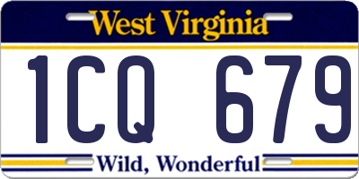 WV license plate 1CQ679