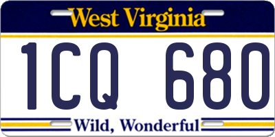 WV license plate 1CQ680