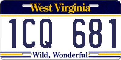 WV license plate 1CQ681