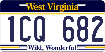 WV license plate 1CQ682