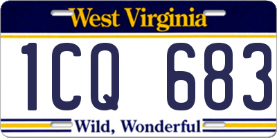 WV license plate 1CQ683
