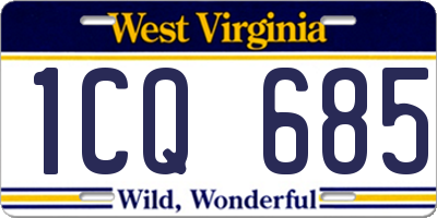 WV license plate 1CQ685