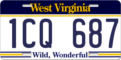 WV license plate 1CQ687