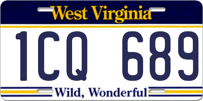 WV license plate 1CQ689
