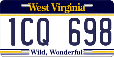 WV license plate 1CQ698