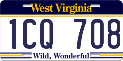 WV license plate 1CQ708