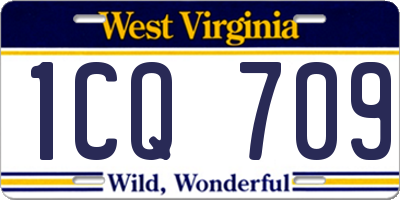 WV license plate 1CQ709