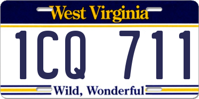 WV license plate 1CQ711