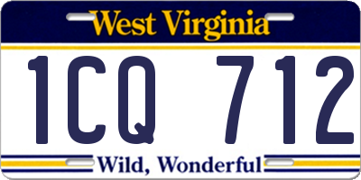 WV license plate 1CQ712