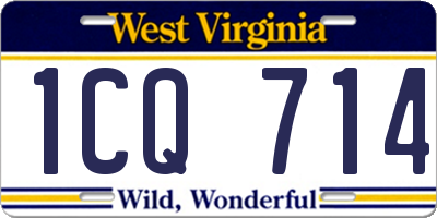 WV license plate 1CQ714