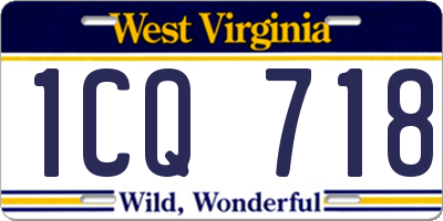 WV license plate 1CQ718